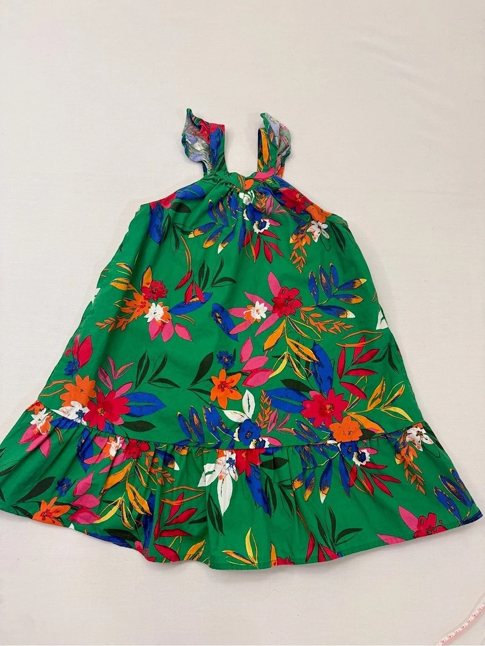crewcuts Tropical Print Ruffle Dress Girls Floral Dress Size 5